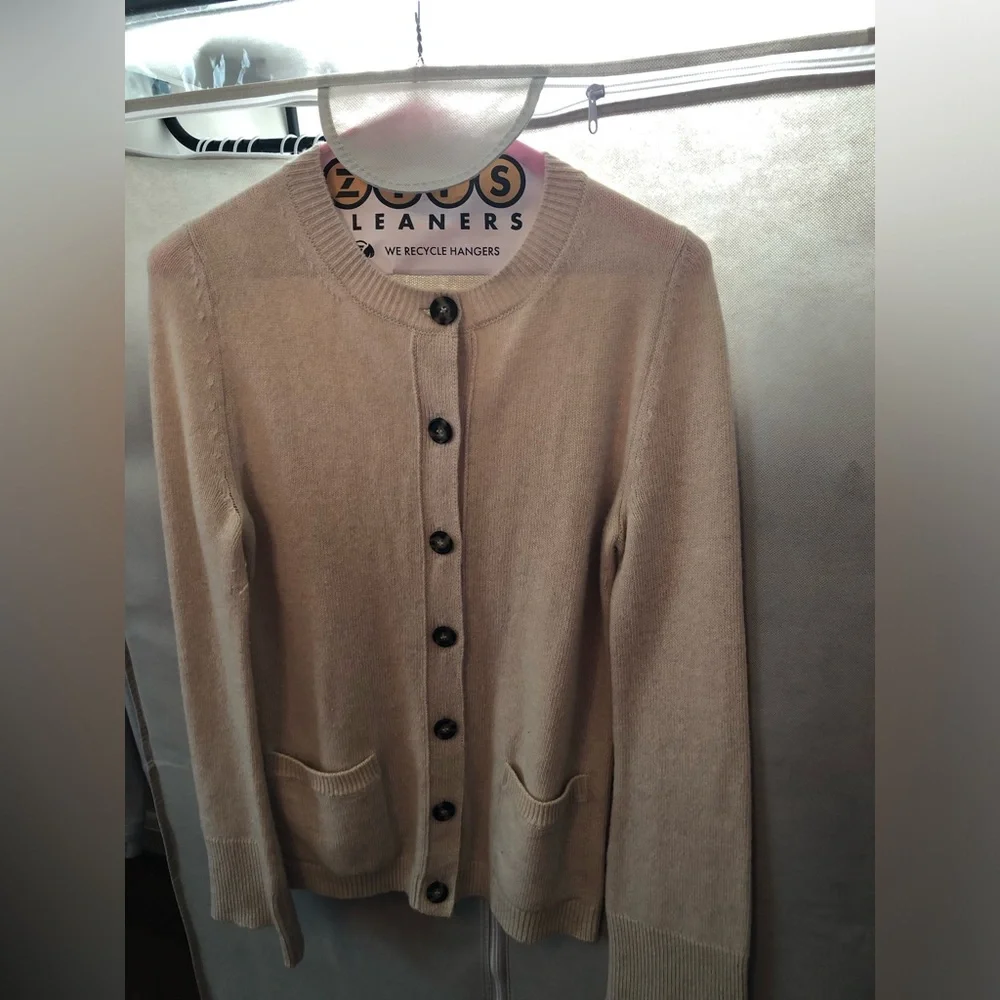 Share G. Label by Goop Virgin Wool Cardigan, No Belt, MED, Oatmeal, MSG 595 - Picture 2 of 11